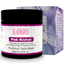 Masque facial purifiant à l&#39;argile rose pour un nettoyage en profondeur OEM